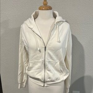 H&M kids.  Divided brand light cream colored. Zip-Up Hoodie